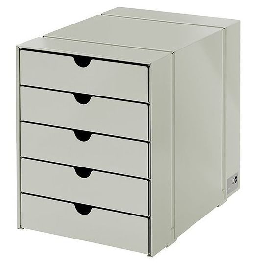 USM Haller Inos box set C4 with 5 closed trays Home Office Light grey