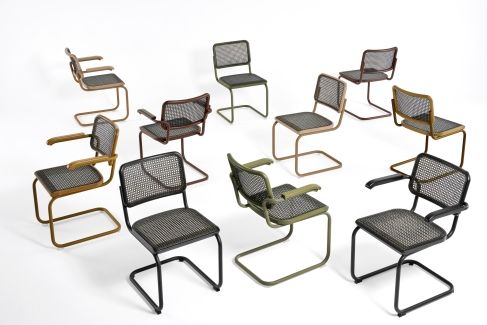 S 64 V Tubular steel classic cantilever chair Thonet