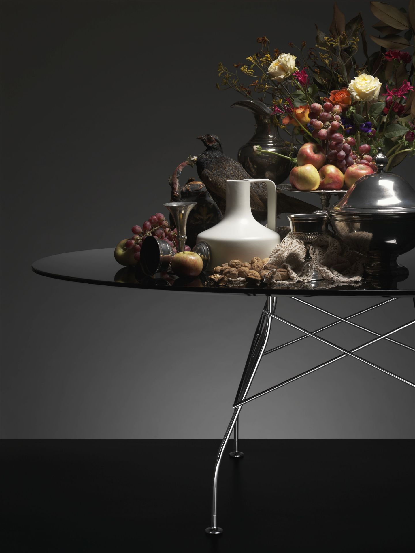 Glossy Table Marbled Stoneware Kartell