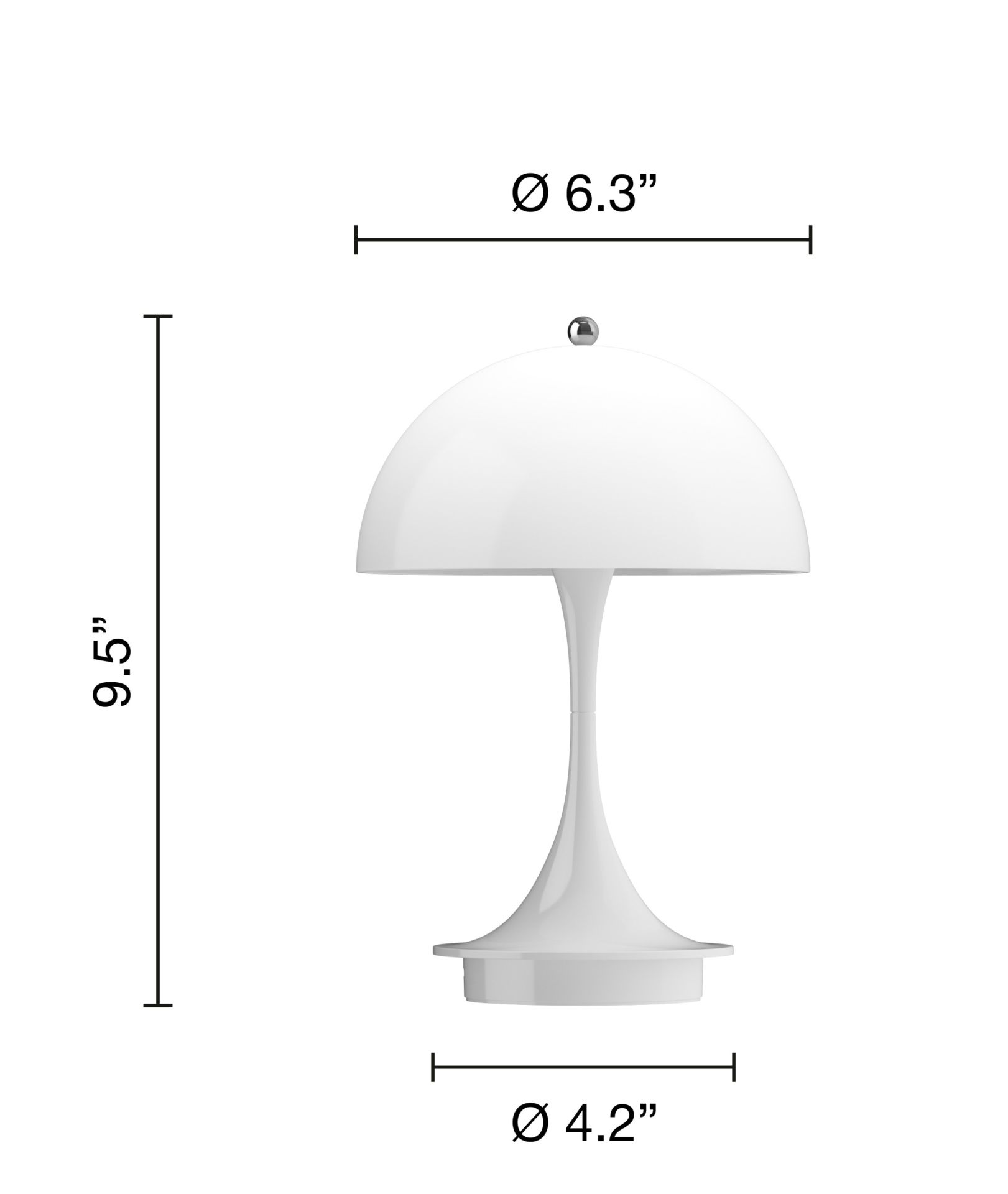 Panthella 160 Portable V3 rechargeable LED table lamp Indoor/Outdoor Louis Poulsen 