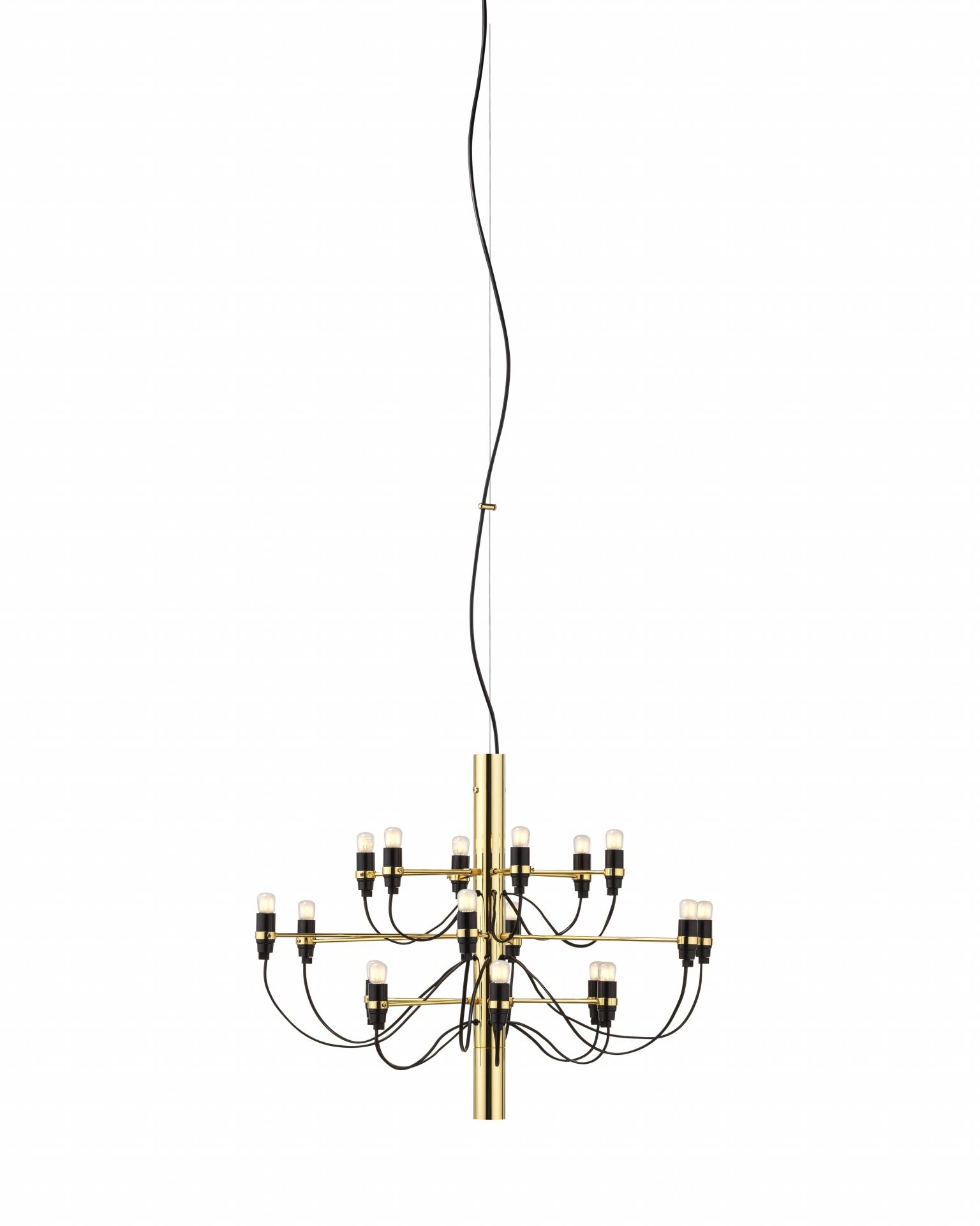 2097/18 Chandelier brass with frosted bulbs Flos