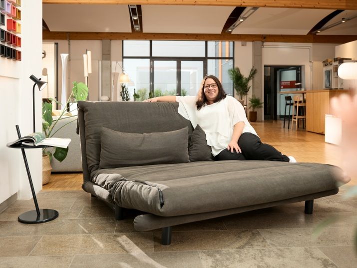 Multy First sofa bed 3-seater with wedge cushion ligne roset
