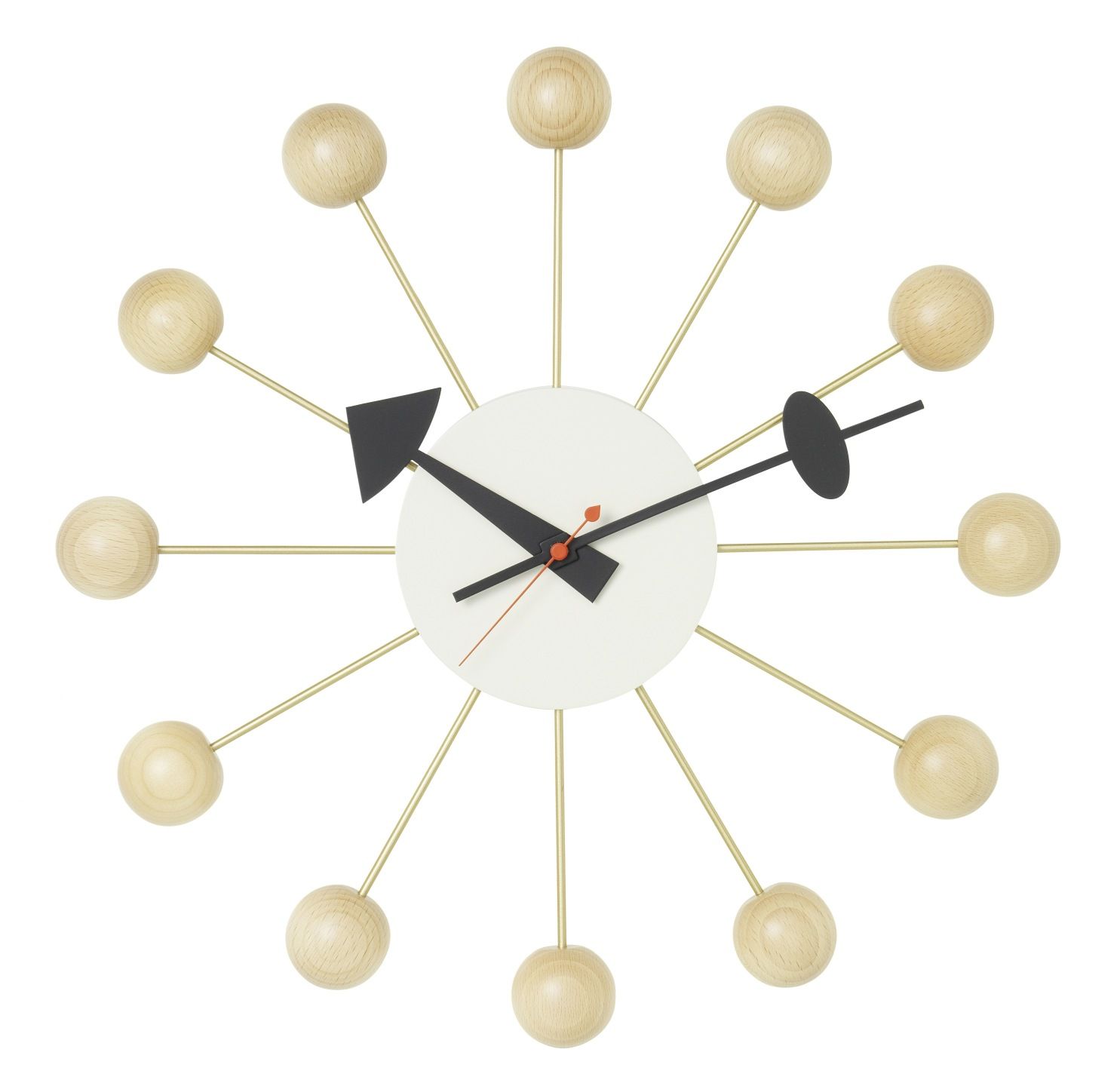 Ball Clock Wall Clock natural Vitra