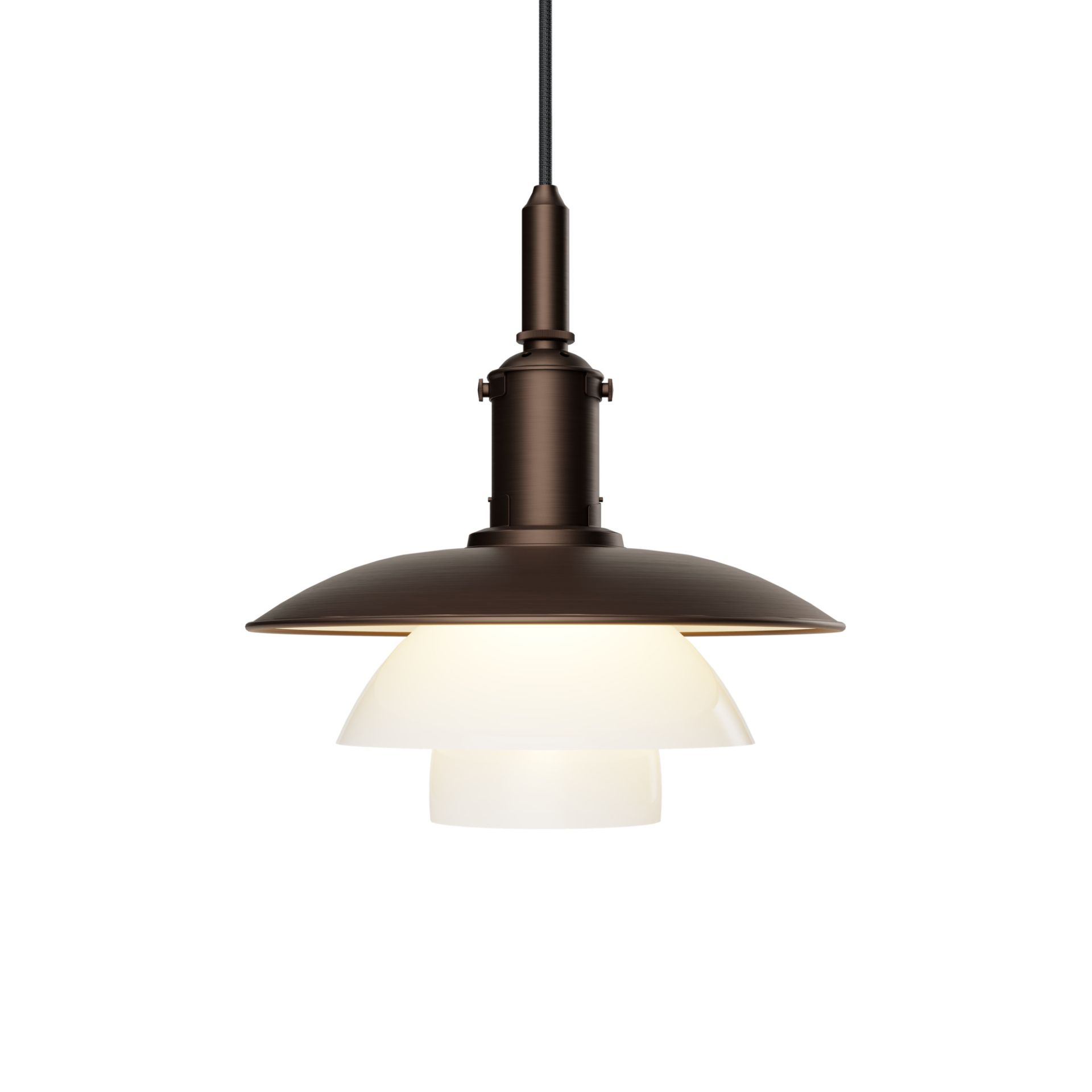 PH 3/3 Aged Brass Opal pendant light Louis Poulsen