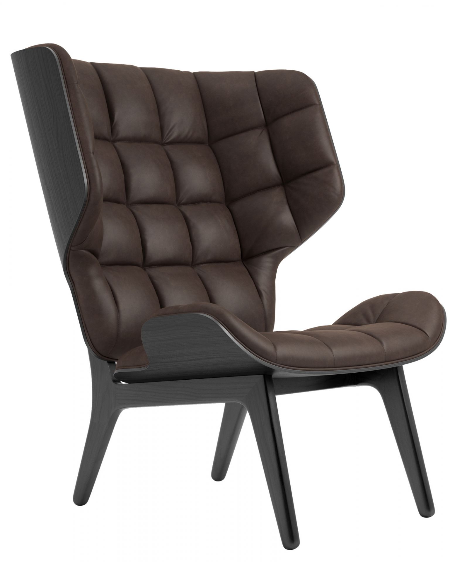 Mammoth Chair Leather Cover Norr11 Oak black Dunes Leather Dark brown
