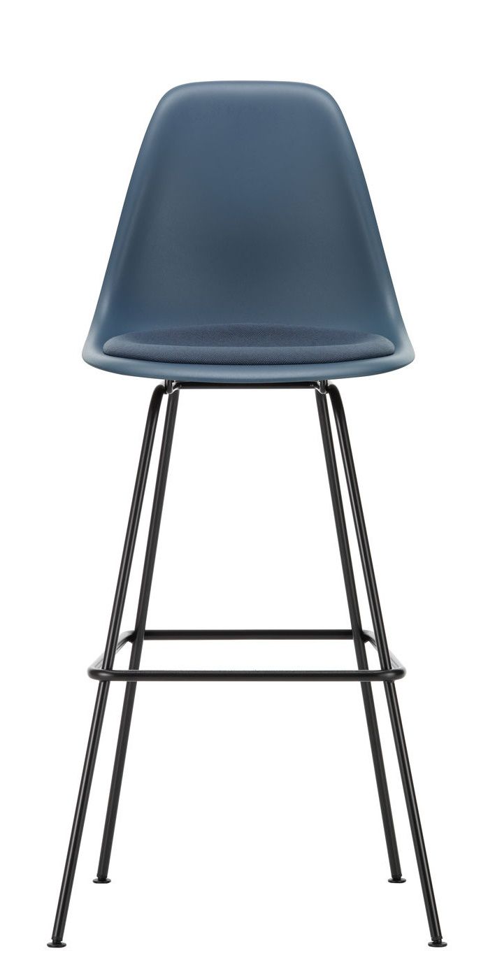 Eames Plastic Bar Stool Bar Stool High with seat cushion Vitra