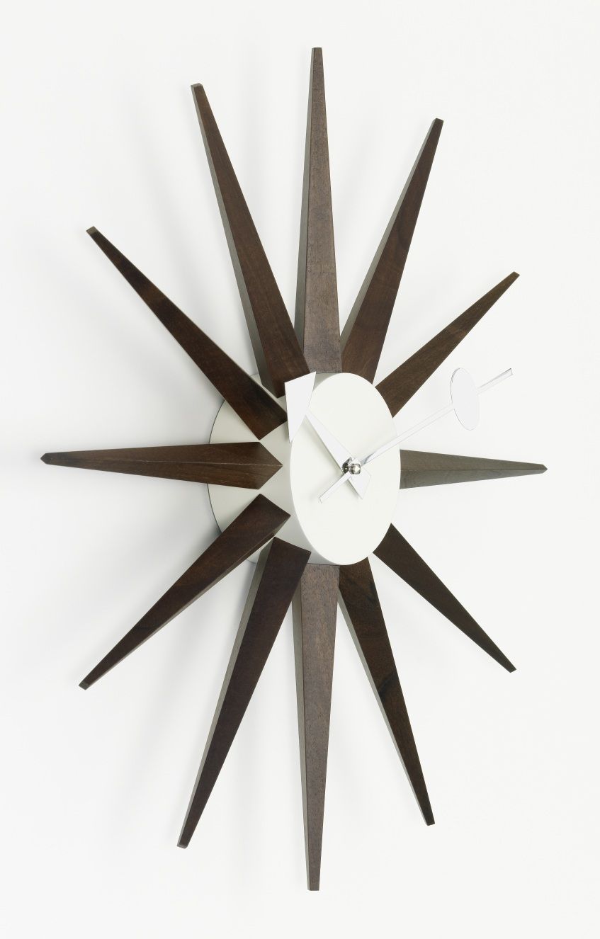 Sunburst Clock Wall Clock - Walnut Vitra