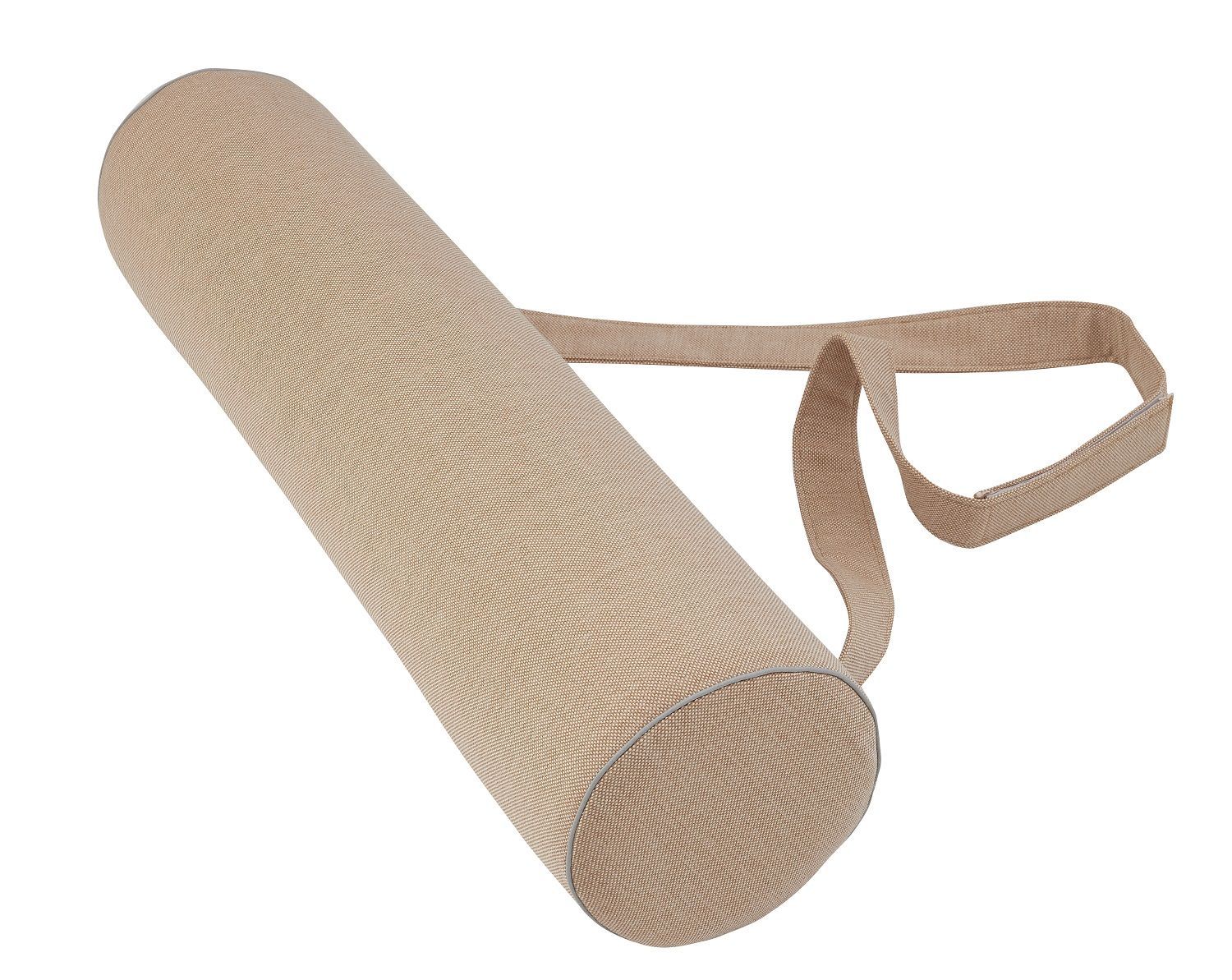 Beige Nackenrolle mit Tragegurt für Lubi Daybed Tagesbett oder Schlafsofa, Detailansicht.