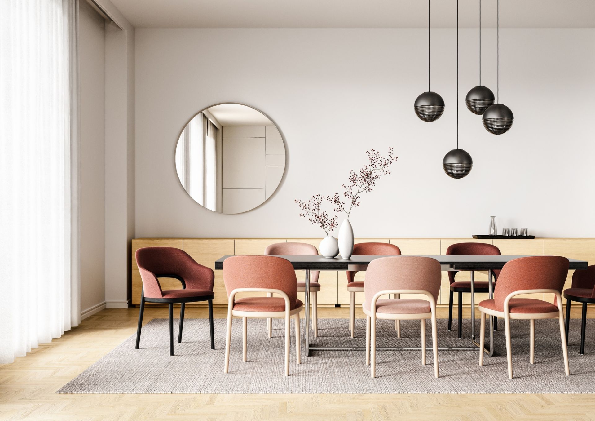 S 1071 Dining table extendable Thonet