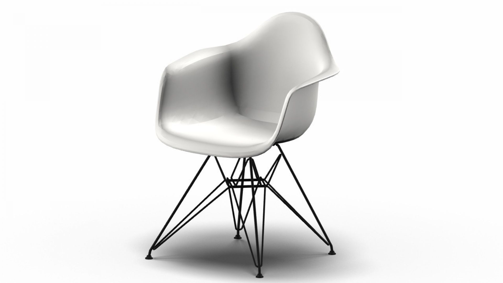 Eames Plastic Arm Chair DAR Chair Vitra Black - White