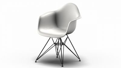 Eames Plastic Arm Chair DAR Chair Vitra Black - White