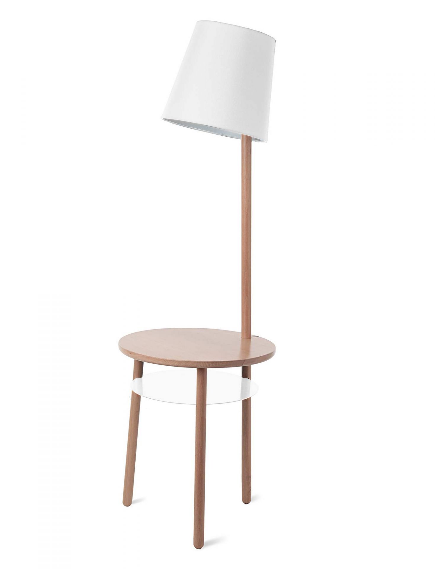 Josette side table / floor lamp Ash matt and white Hartô SINGLE PIECES
